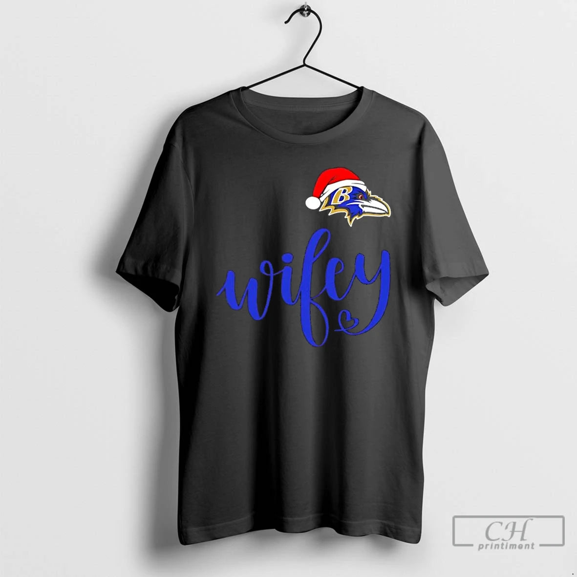Premium Wifey Baltimore Ravens Santa Hat Merry Christmas T-Shirts, Hoodie, Sweatshirt | PopFlextees.com