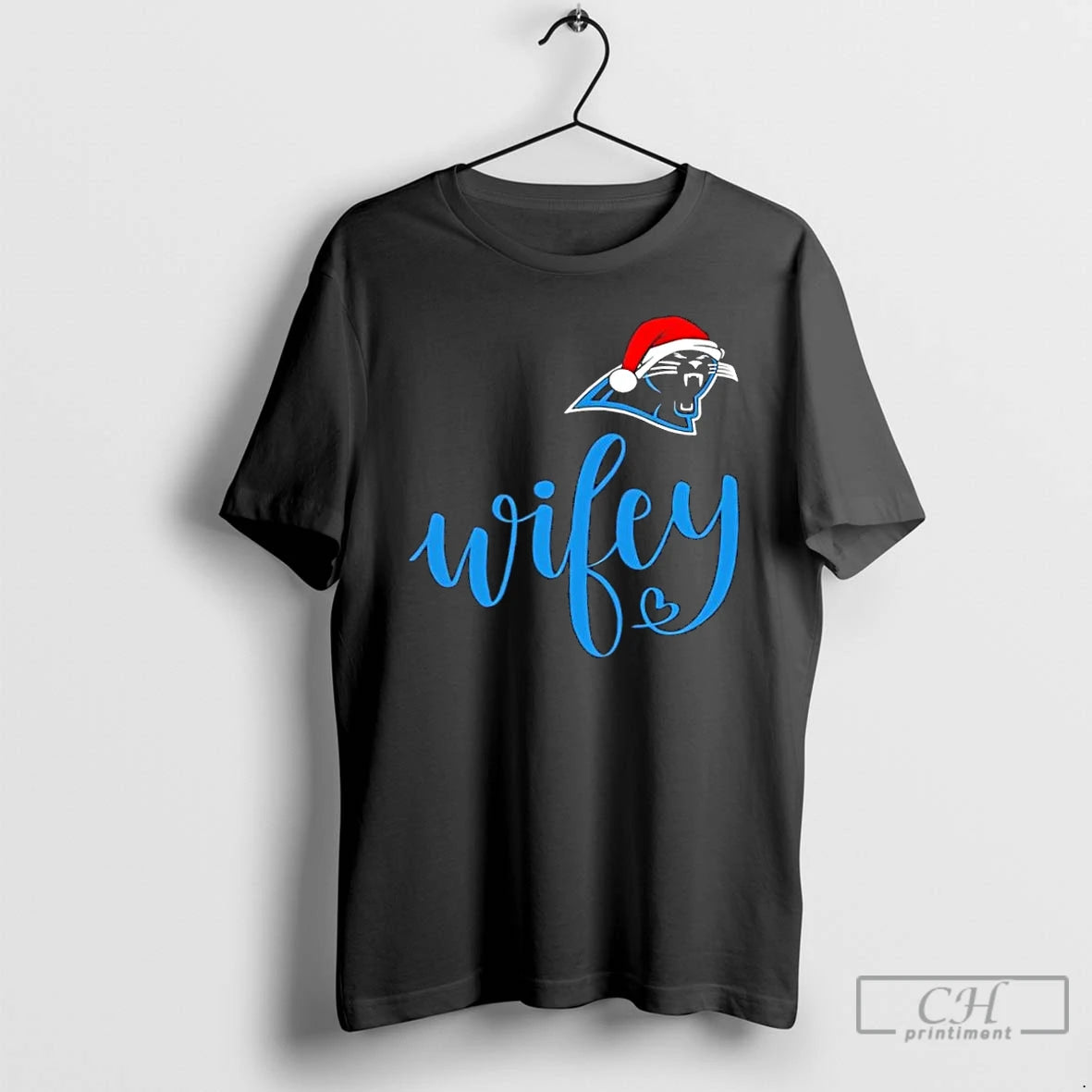 Premium Wifey Carolina Panthers Santa Hat Merry Christmas T-Shirts, Hoodie, Sweatshirt | PopFlextees.com