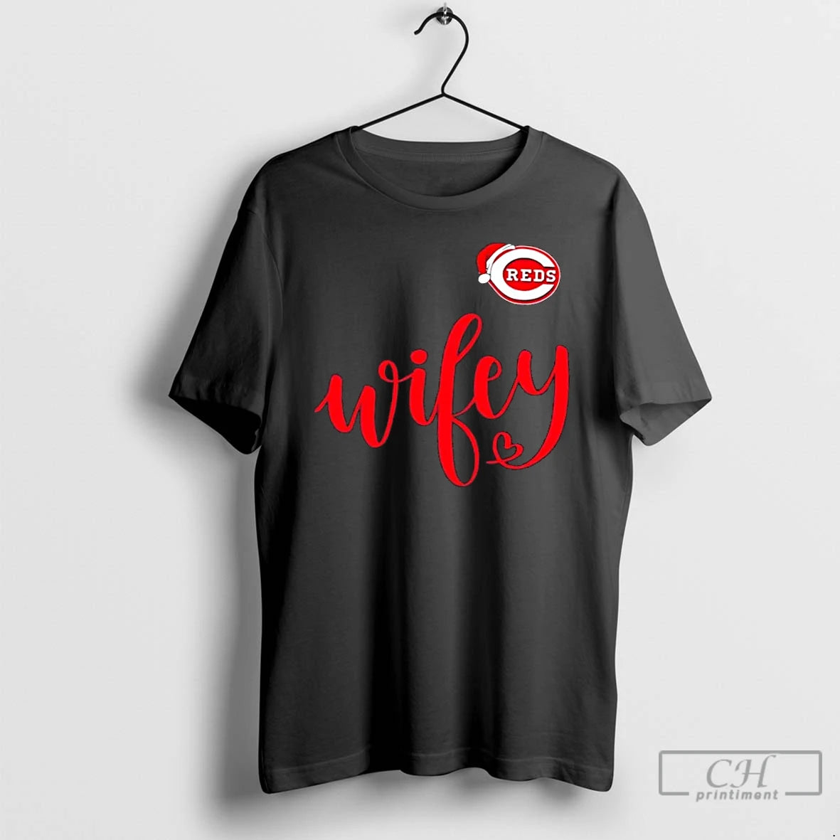 Premium Wifey Cincinnati Reds Santa Hat Merry Christmas T-Shirts, Hoodie, Sweatshirt | PopFlextees.com