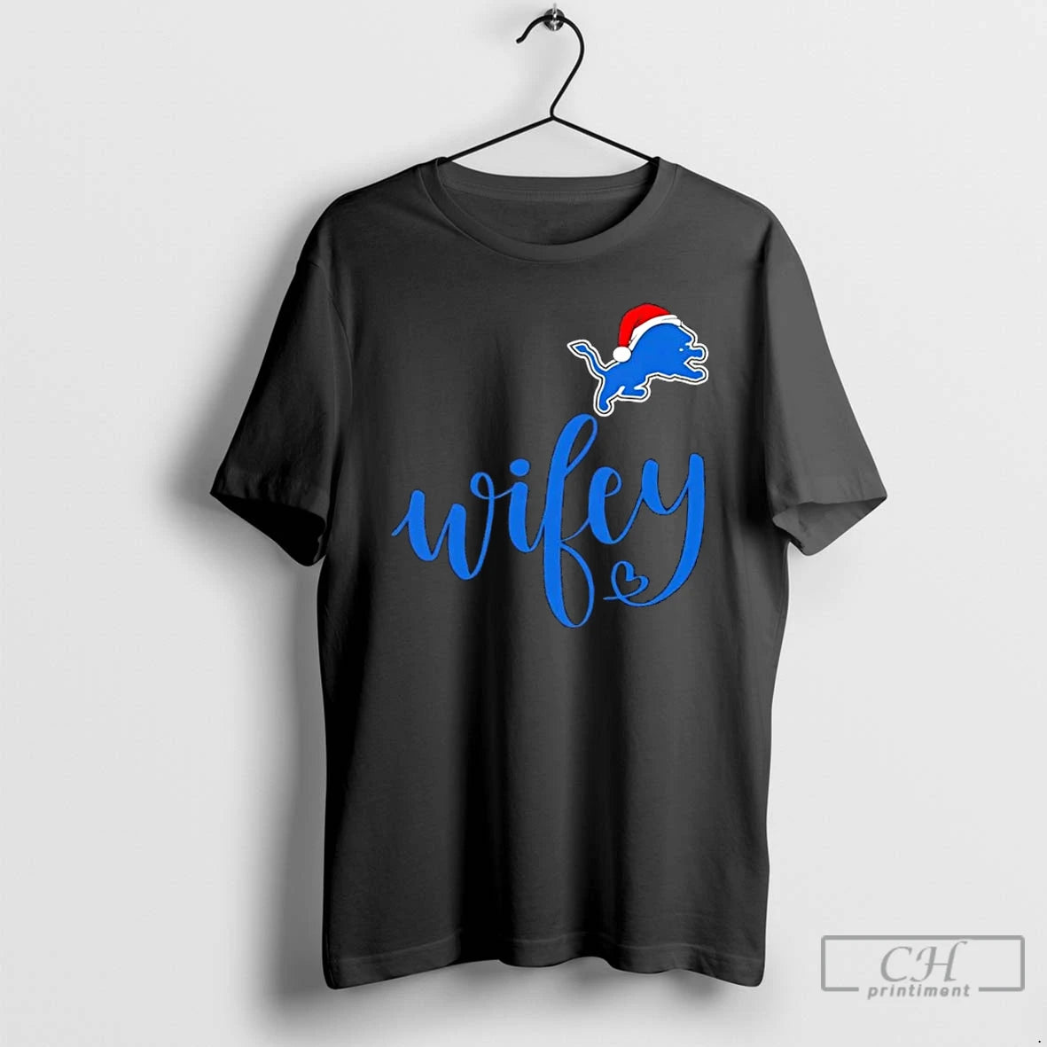 Premium Wifey Detroit Lions Santa Hat Merry Christmas T-Shirts, Hoodie, Sweatshirt | PopFlextees.com