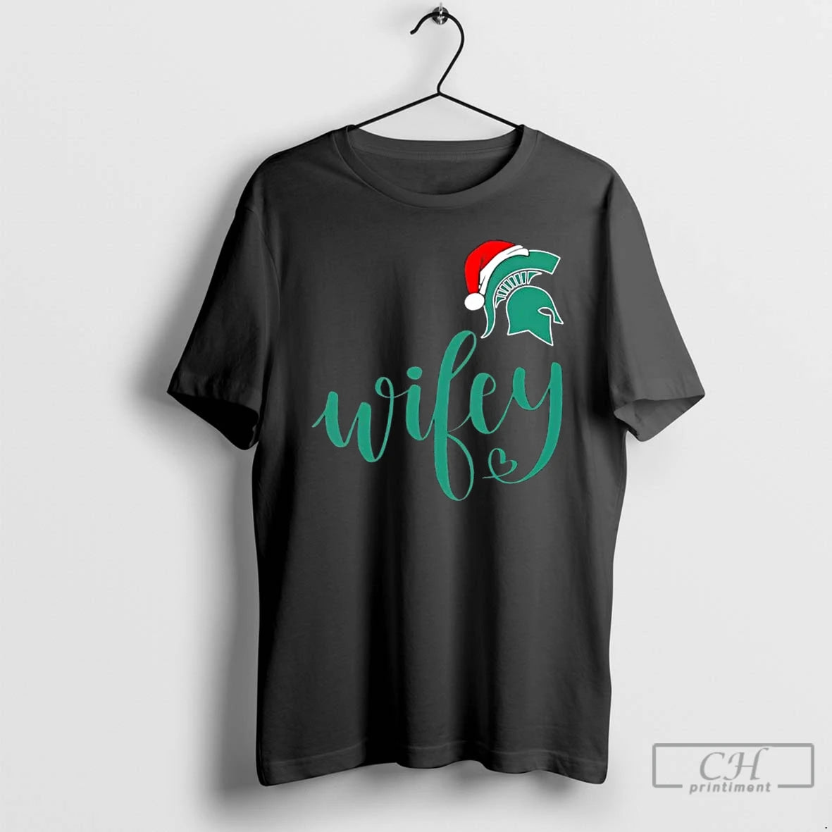 Premium Wifey Michigan State Spartans Santa Hat Merry Christmas T-Shirts, Hoodie, Sweatshirt | PopFlextees.com