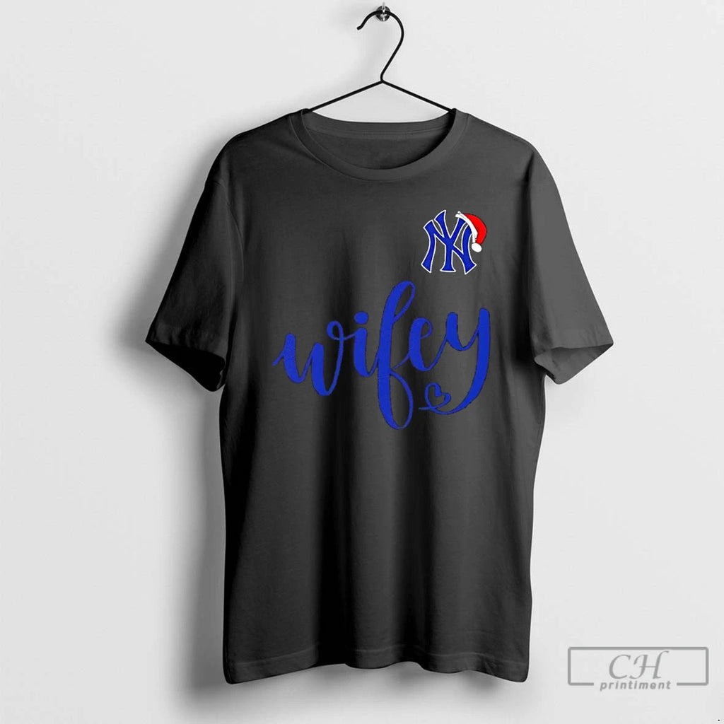 Premium Wifey New York Yankees Santa Hat Merry Christmas T-Shirts, Hoodie, Sweatshirt | PopFlextees.com