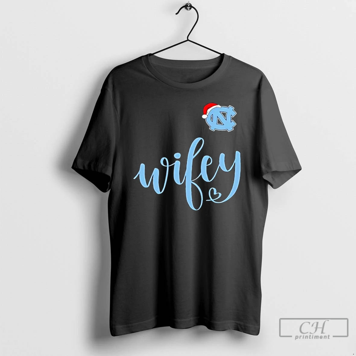 Premium Wifey North Carolina Tar Heels Santa Hat Merry Christmas T-Shirts, Hoodie, Sweatshirt | PopFlextees.com
