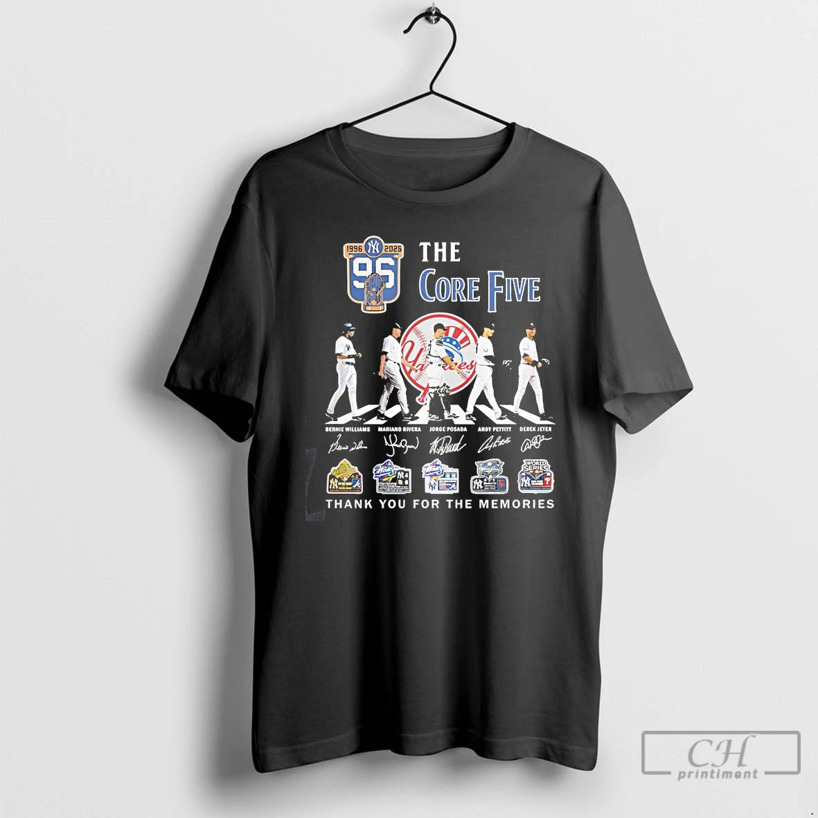 Premium Williams Rivera Posada Pettitte Jeter The Core Five New York Yankees Baseball Abbey Road T-Shirts, Hoodie, Sweatshirt