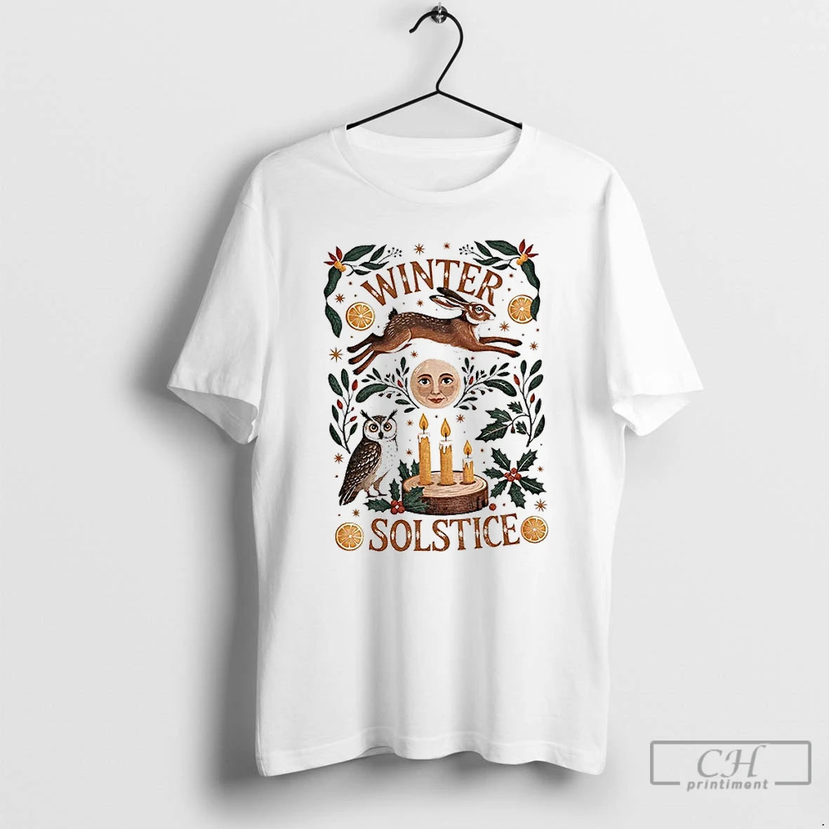 Premium Winter Solstice Mystical Moon And Rabbit Merry Christmas T-Shirts, Hoodie, Sweatshirt | PopFlextees.com