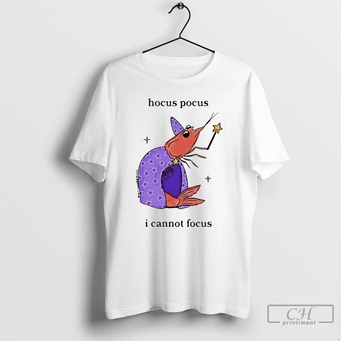 Premium Wizard Shrimp Hocus Pocus I Cannot Focus T-Shirts, Hoodie, Sweatshirt | PopFlextees.com
