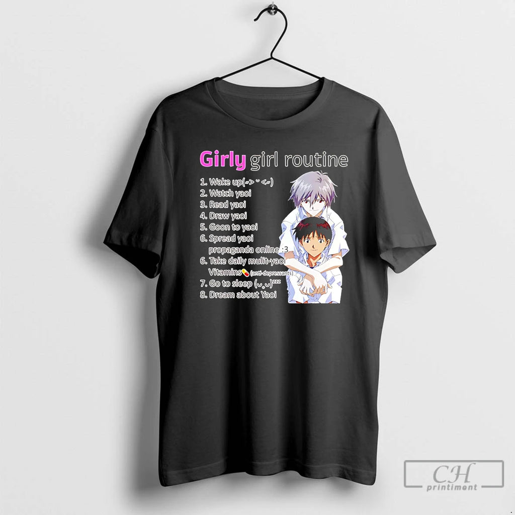 Premium Yaoi Girly Girl Routine T-Shirts, Hoodie, Sweatshirt | PopFlextees.com