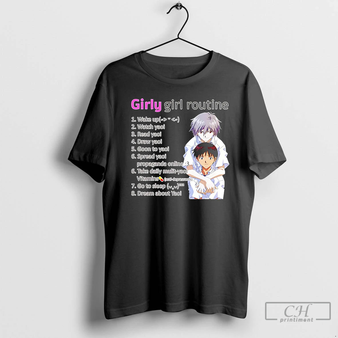 Premium Yaoi Girly Girl Routine T-Shirts, Hoodie, Sweatshirt | PopFlextees.com