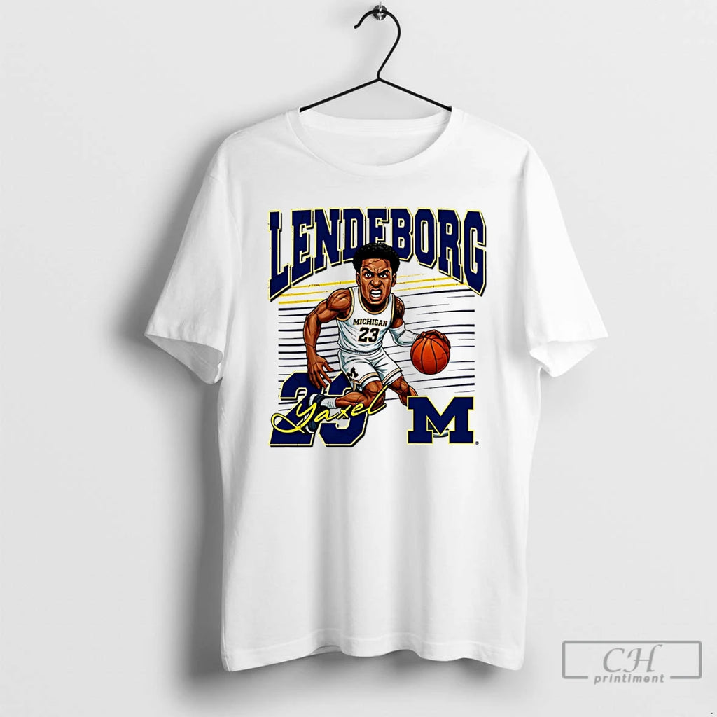 Premium Yaxel Lendeborg Michigan Basketball Caricature T-Shirts, Hoodie, Sweatshirt | PopFlextees.com