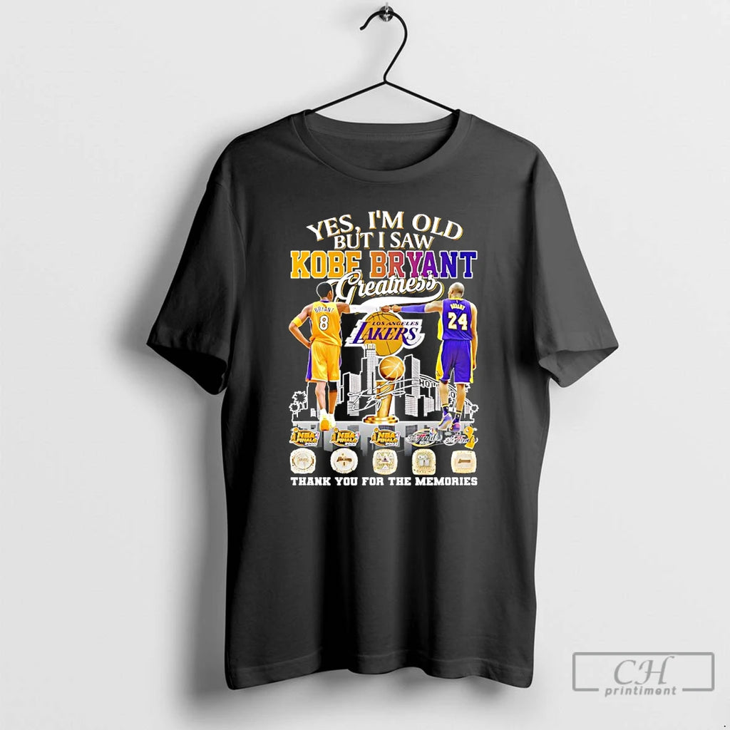Premium Yes Im Old But I Saw Kobe Bryant Greatness 4x Nba Finals Thank You T-Shirts, Hoodie, Sweatshirt | PopFlextees.com