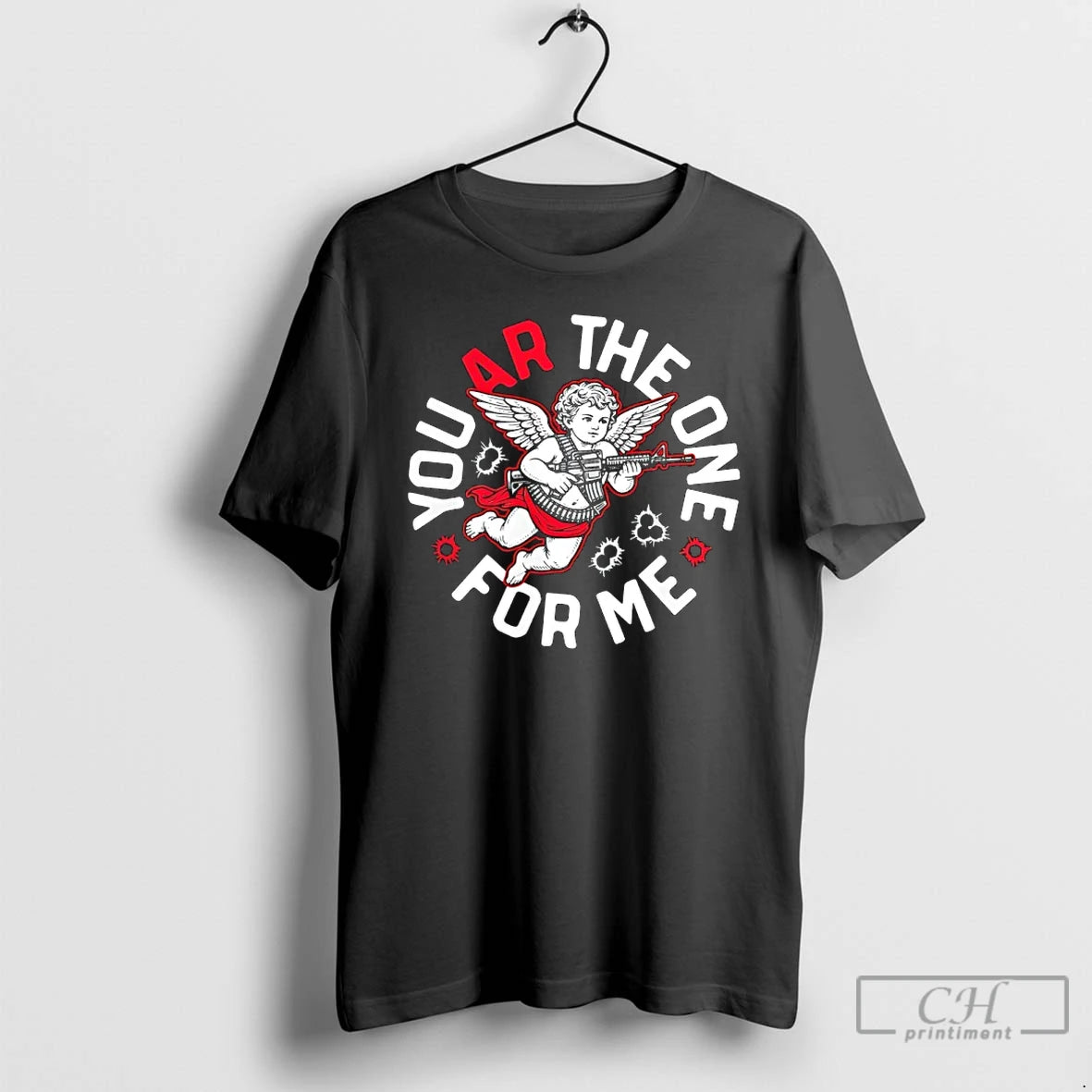 Premium Youre The One For Me Cupid With Gun T-Shirts, Hoodie, Sweatshirt | PopFlextees.com