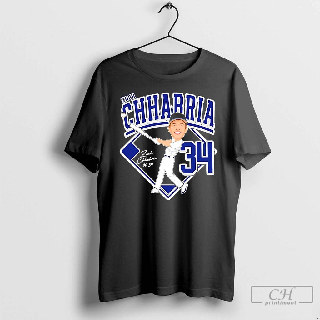 Premium Zach Chhabria Drew Baseball Caricature 26 T-Shirts, Hoodie, Sweatshirt | PopFlextees.com