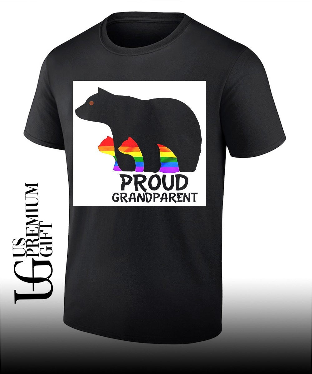 Proud Grandparent Bear Rainbow LGBT Pride Family Support shirt
