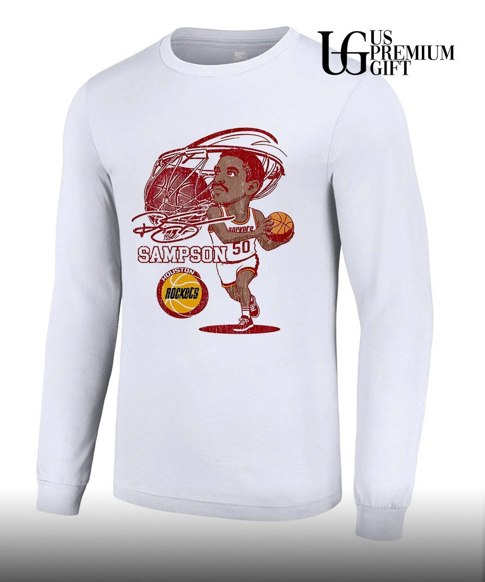 Ralph Sampson player Houston Rockets NBA caricature shirt