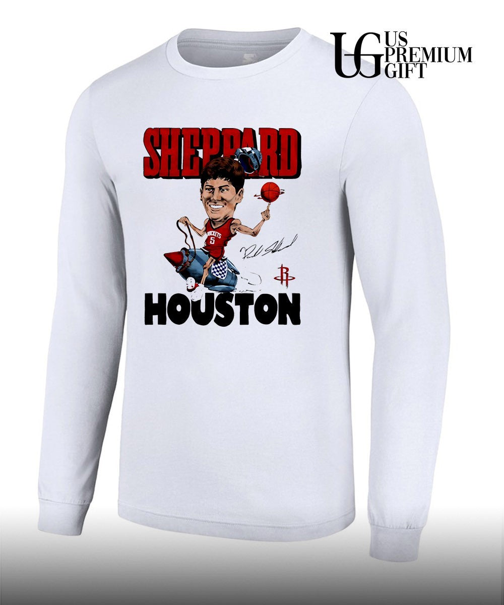 Reed Sheppard player Houston Rockets signature caricature shirt