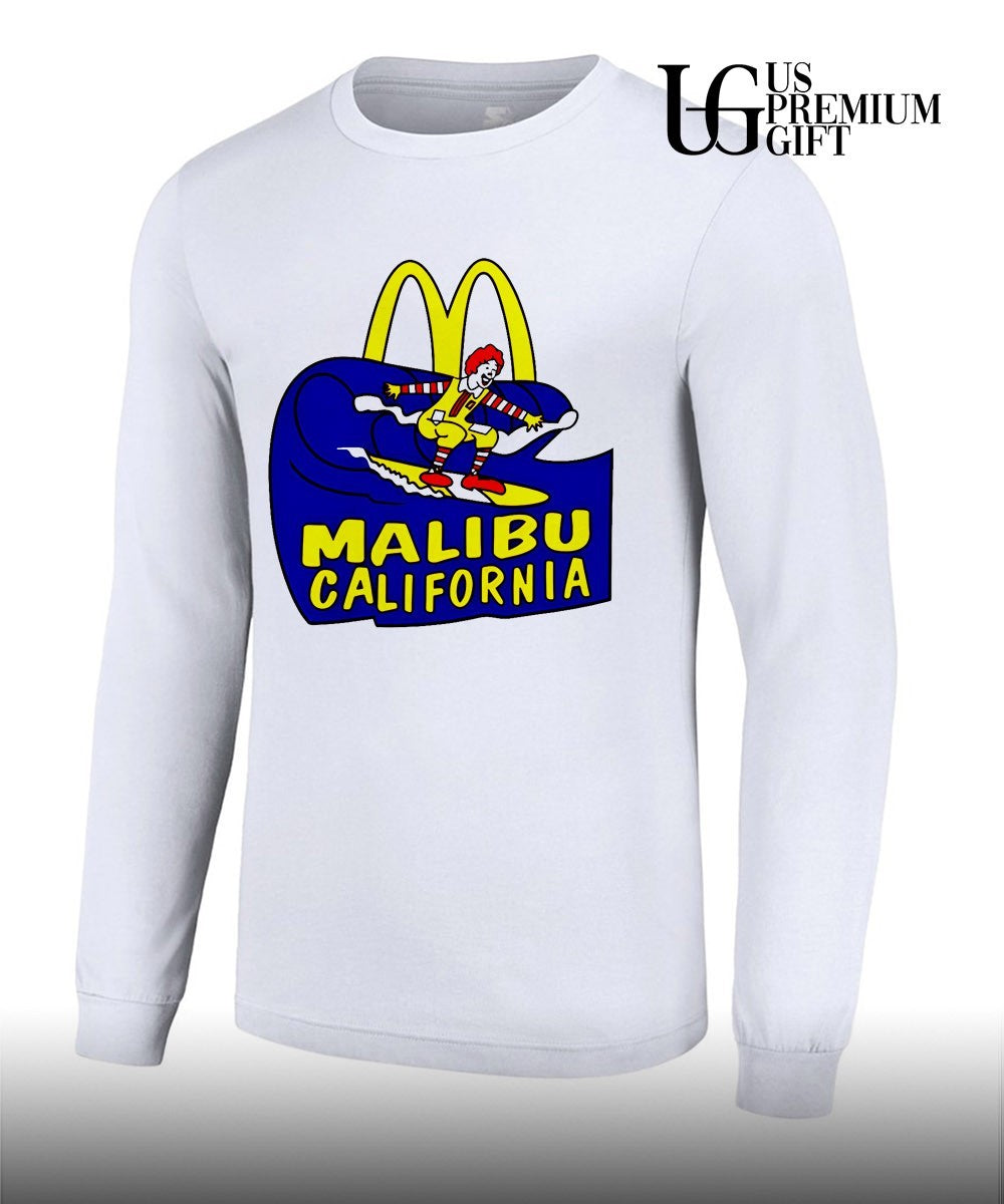 Ronald McDonald surfing McDonald_s Malibu California shirt
