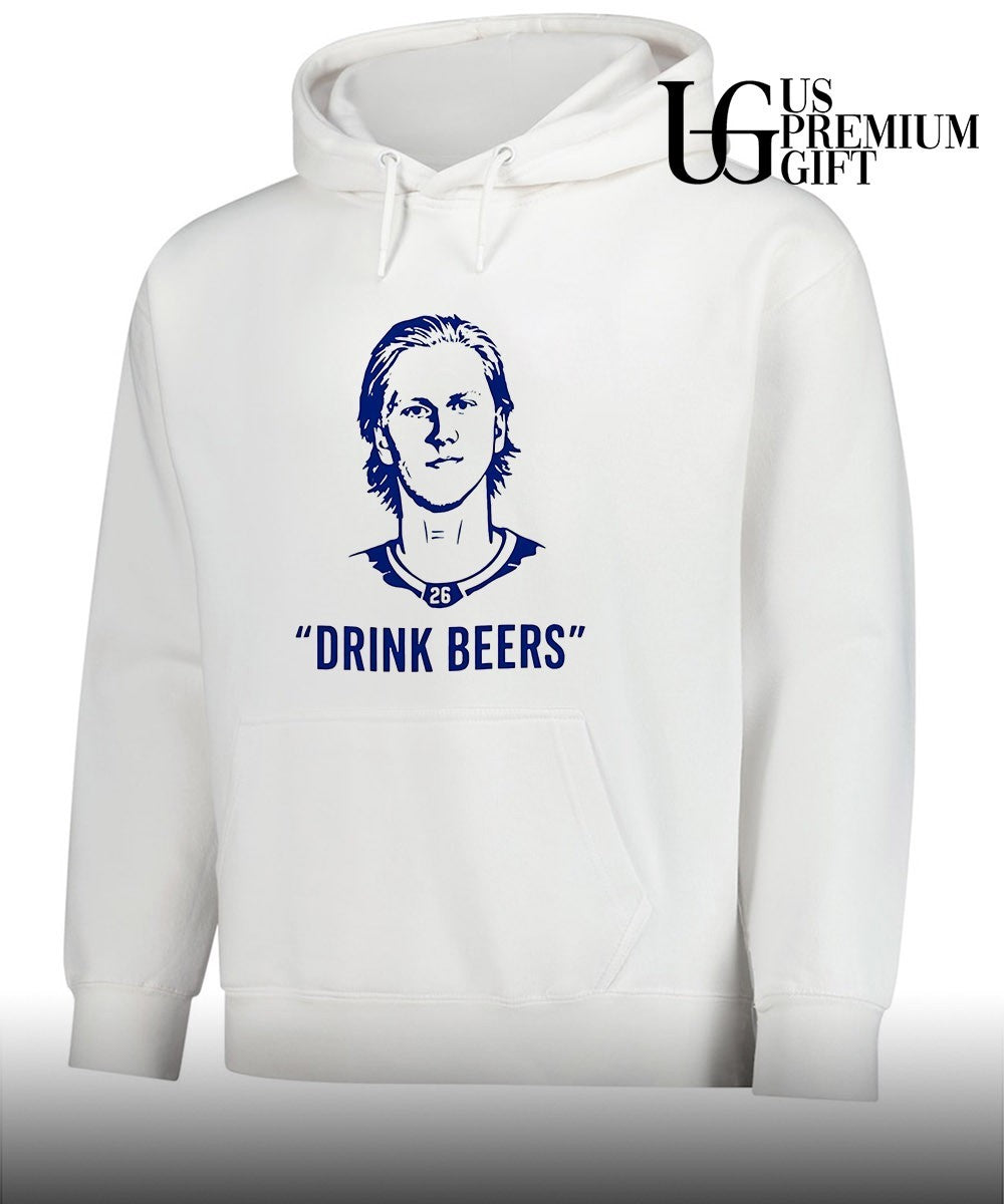 Sam Carrick with Rasmus Dahlin Drink Beer shirt