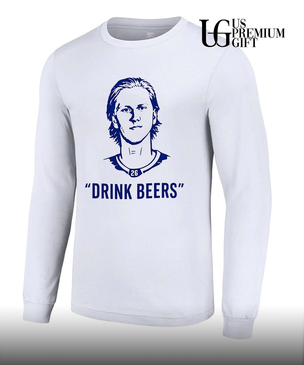Sam Carrick with Rasmus Dahlin Drink Beer shirt