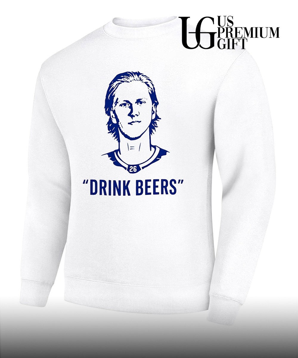 Sam Carrick with Rasmus Dahlin Drink Beer shirt