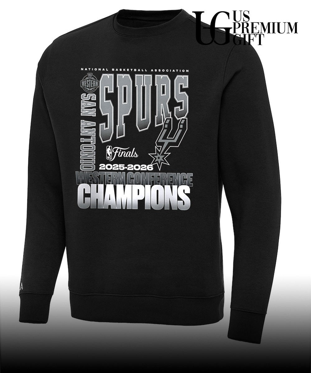 San Antonio Spurs 2026 NBA Western Conference Champions stacked block T-shirt
