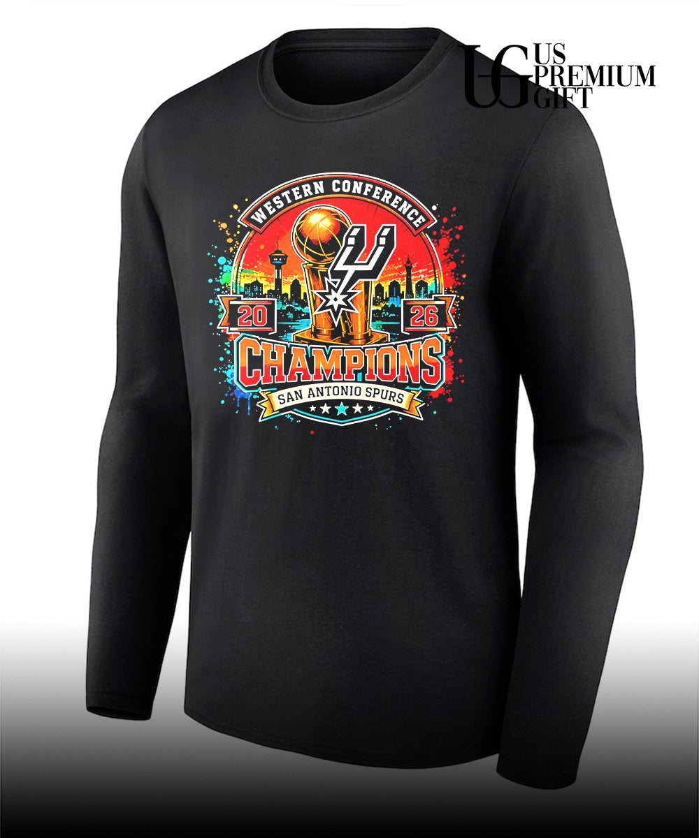 San Antonio Spurs 2026 Western Conference Champions Skyline City logo shirt