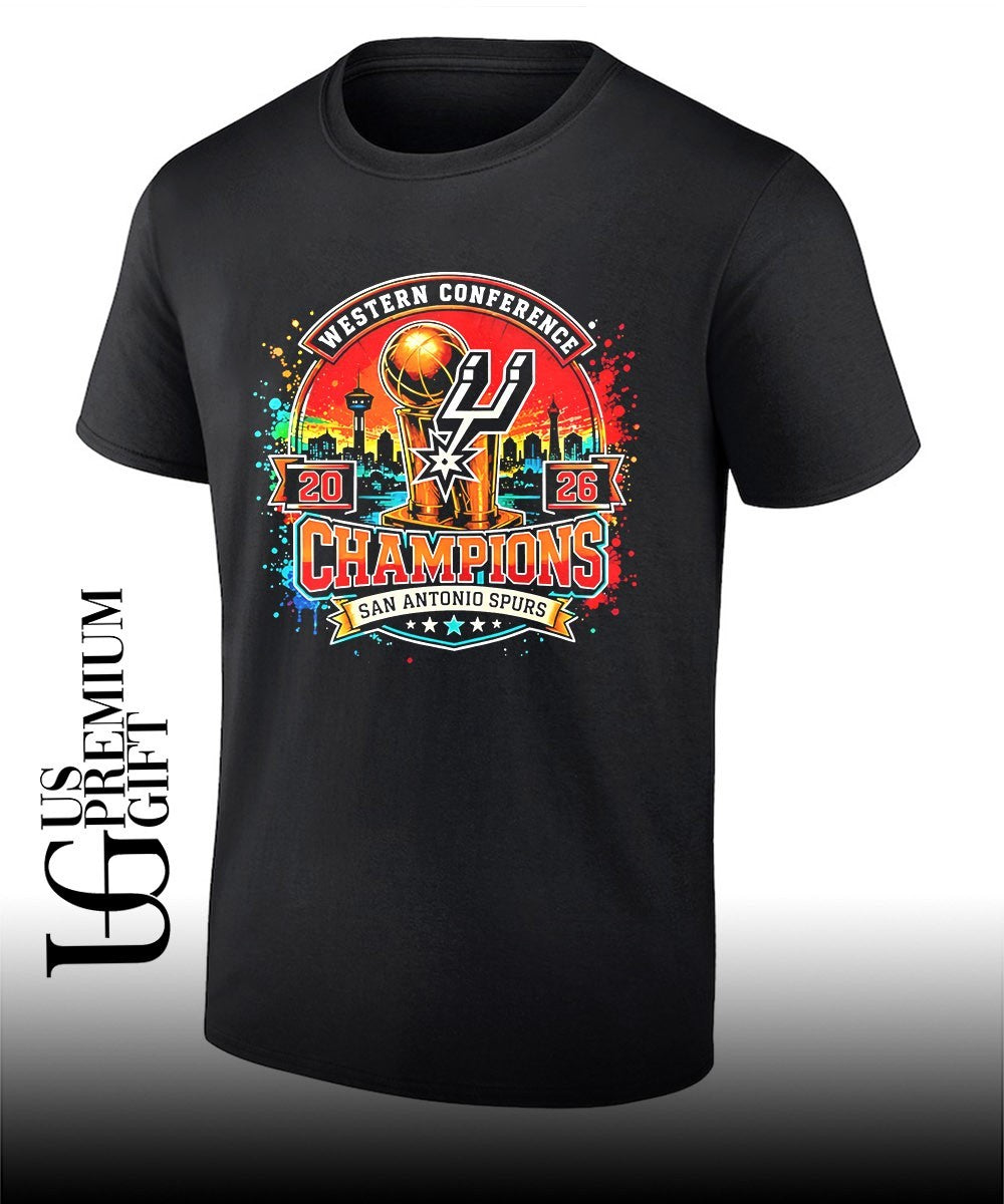 San Antonio Spurs 2026 Western Conference Champions Skyline City logo shirt