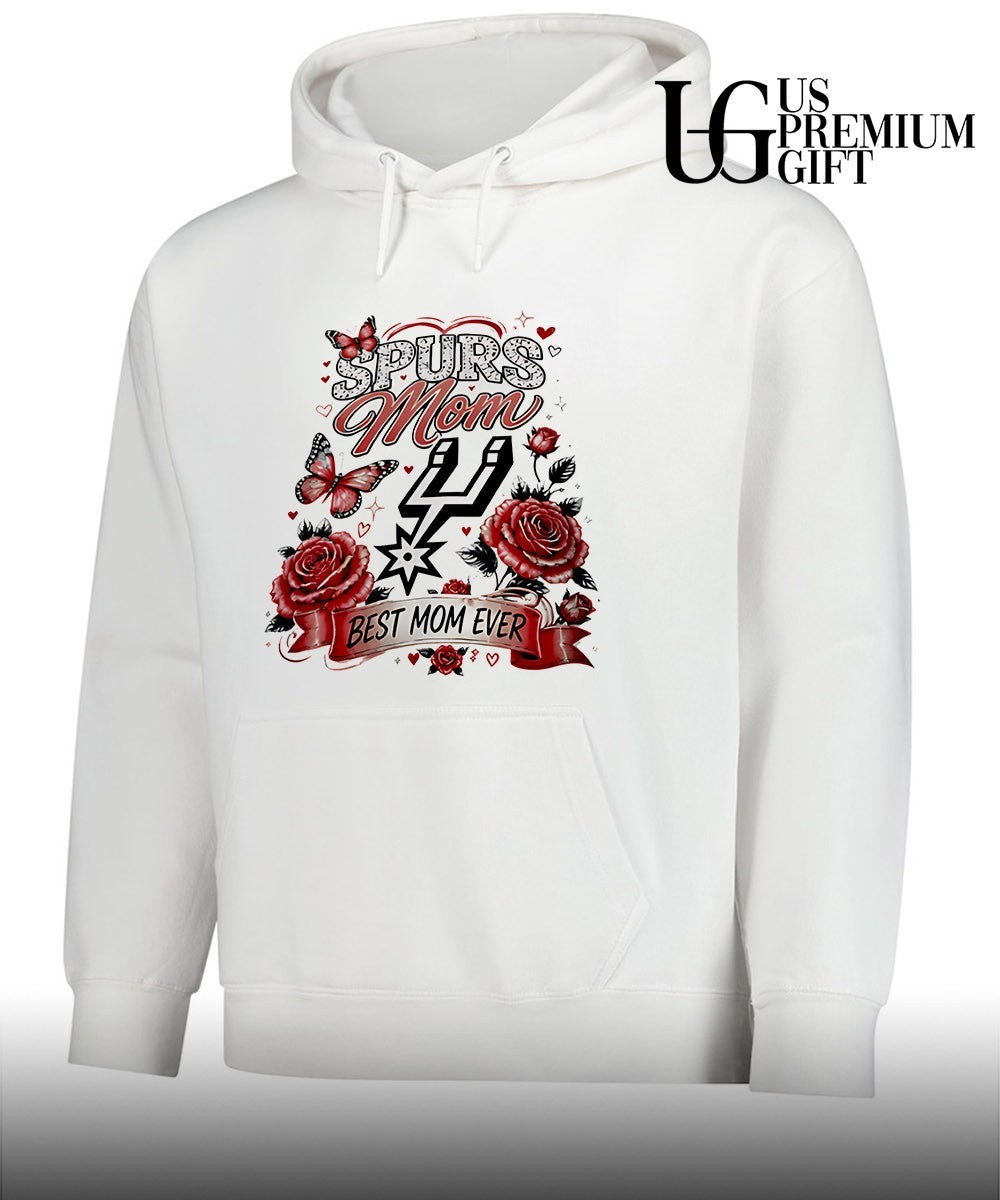 San Antonio Spurs Mom Best Mom Ever Mother’s Day Flowers and Butterfly shirt