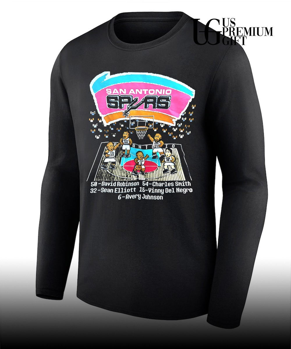 San Antonio Spurs NBA 8 Bit caricature shirt