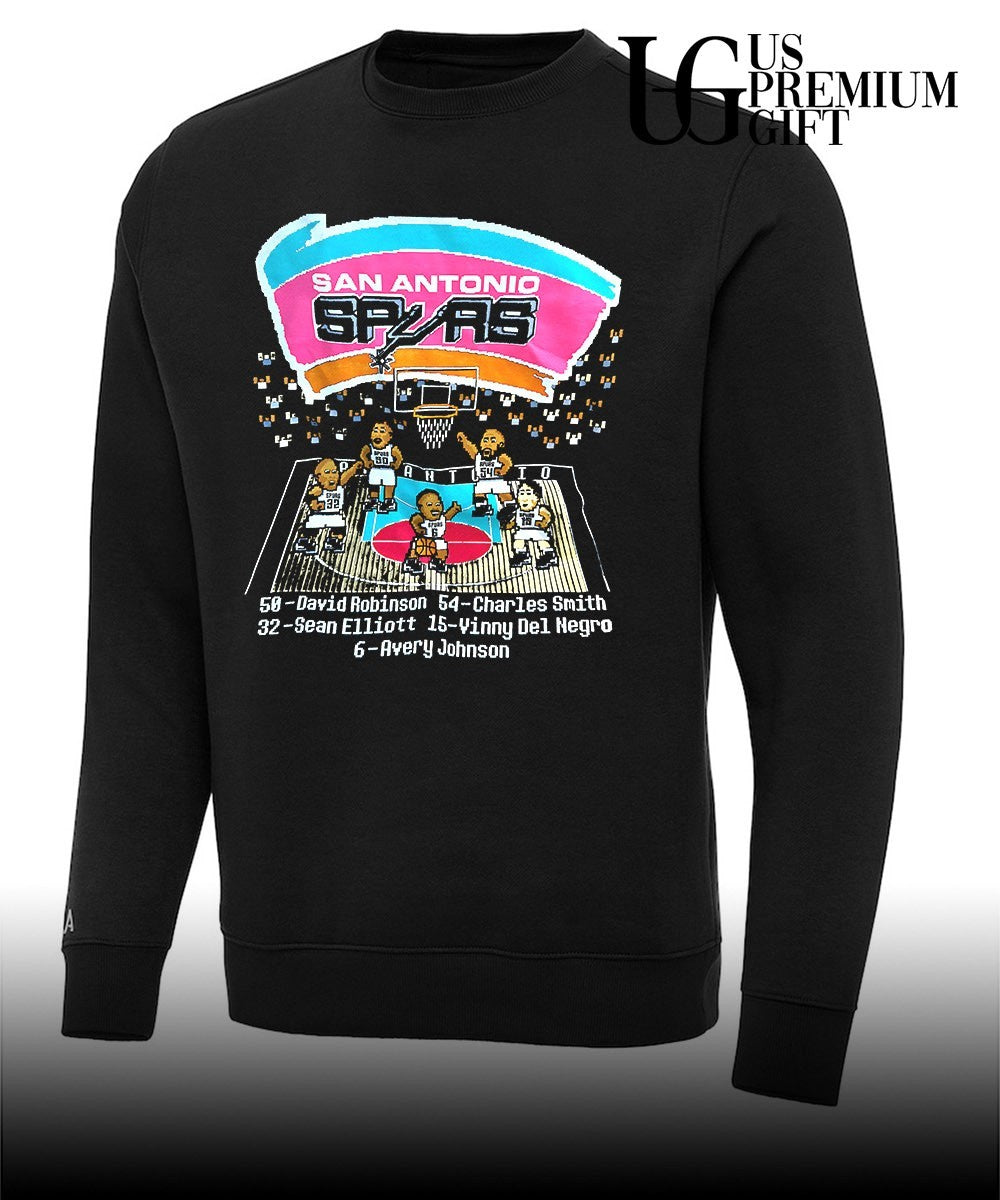 San Antonio Spurs NBA 8 Bit caricature shirt