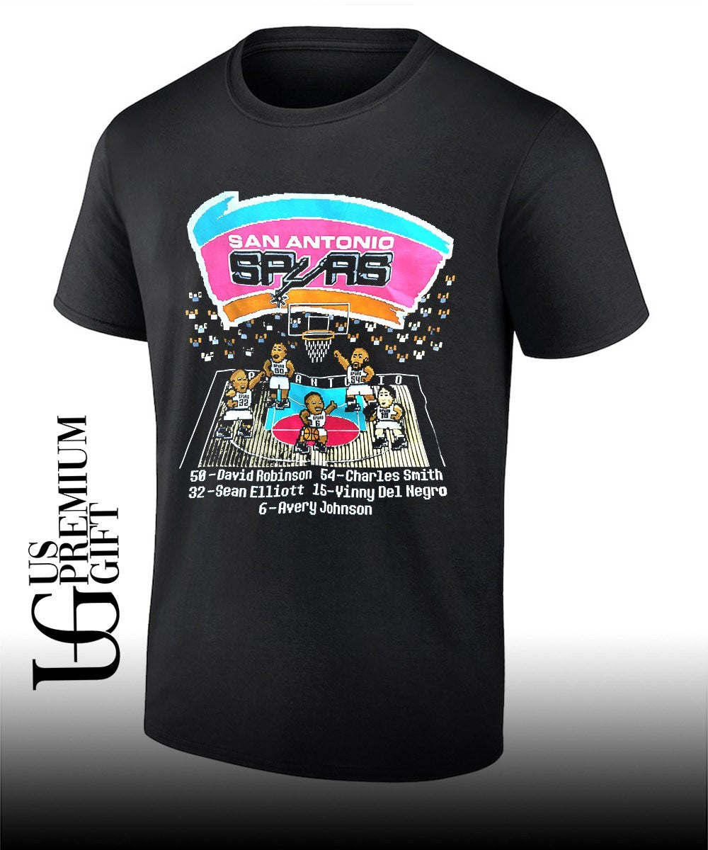 San Antonio Spurs NBA 8 Bit caricature shirt