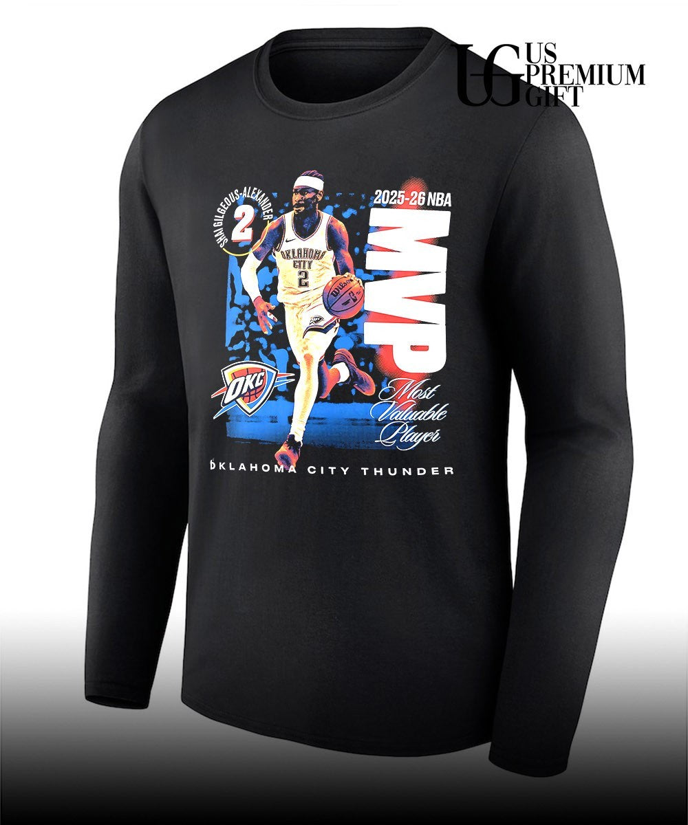 Shai Gilgeous-Alexander 2026 NBA MVP Oklahoma City Thunder basketball shirt