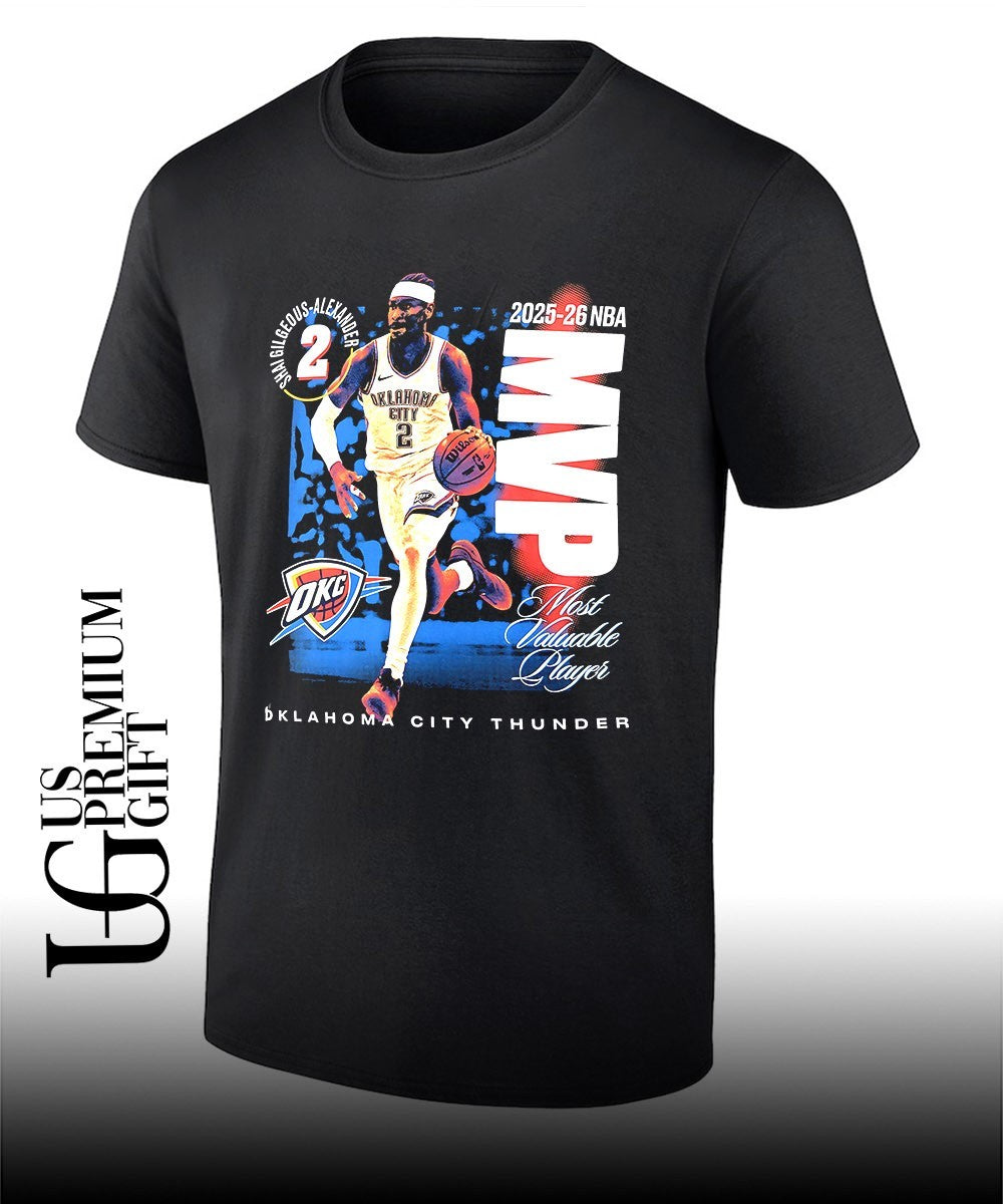 Shai Gilgeous-Alexander 2026 NBA MVP Oklahoma City Thunder basketball shirt