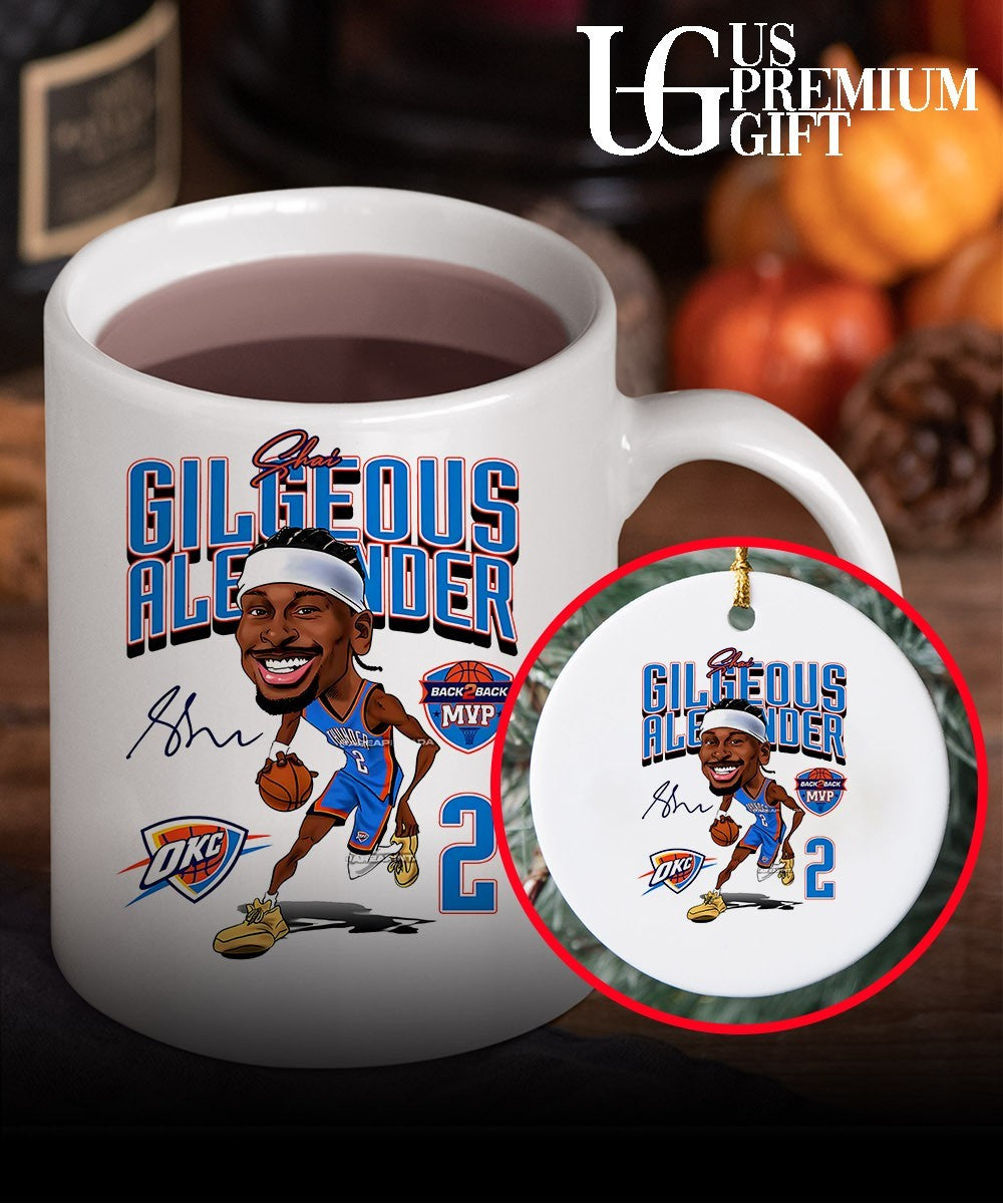 Shai Gilgeous-Alexander Back 2 Back MVP Oklahoma City Thunder 2026 NBA signature caricature shirt