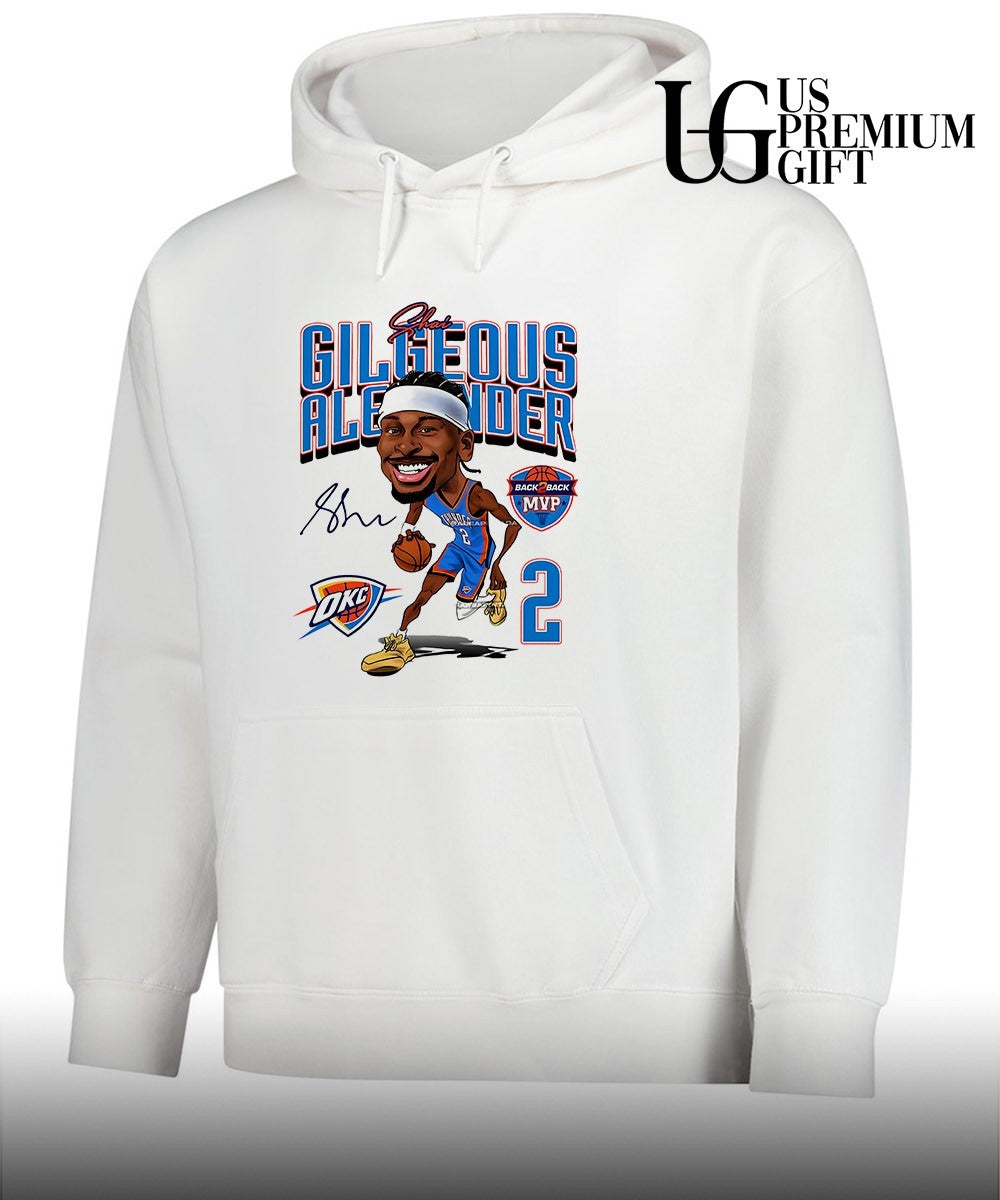 Shai Gilgeous-Alexander Back 2 Back MVP Oklahoma City Thunder 2026 NBA signature caricature shirt