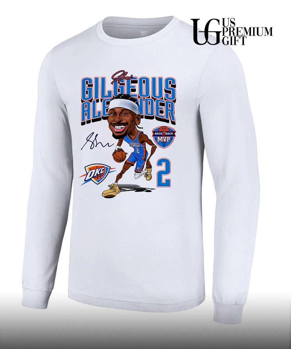 Shai Gilgeous-Alexander Back 2 Back MVP Oklahoma City Thunder 2026 NBA signature caricature shirt