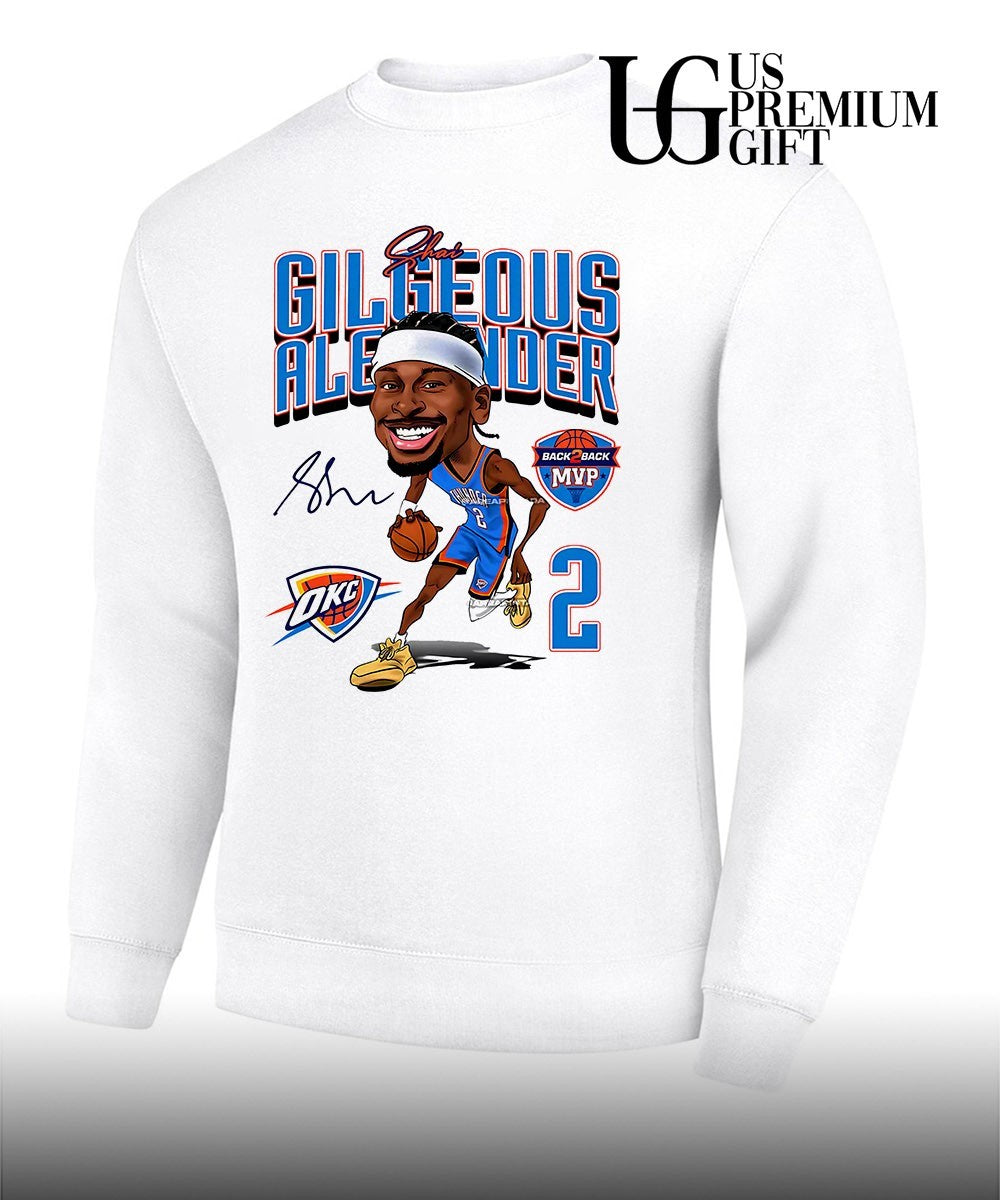 Shai Gilgeous-Alexander Back 2 Back MVP Oklahoma City Thunder 2026 NBA signature caricature shirt