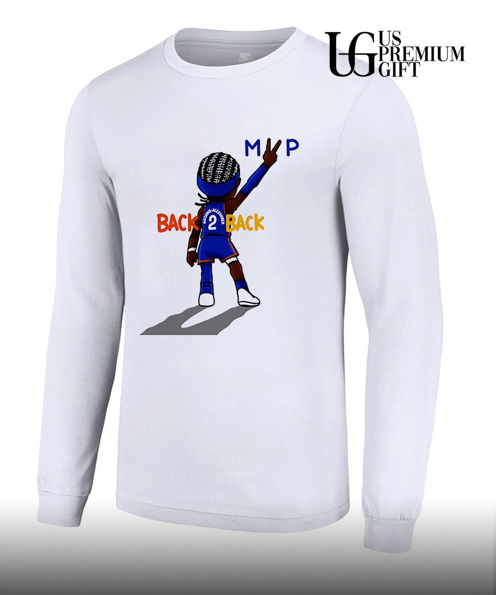 Shai Gilgeous Alexander Oklahoma City Thunder Basketball MVP Back 2 Back cartoon shirt