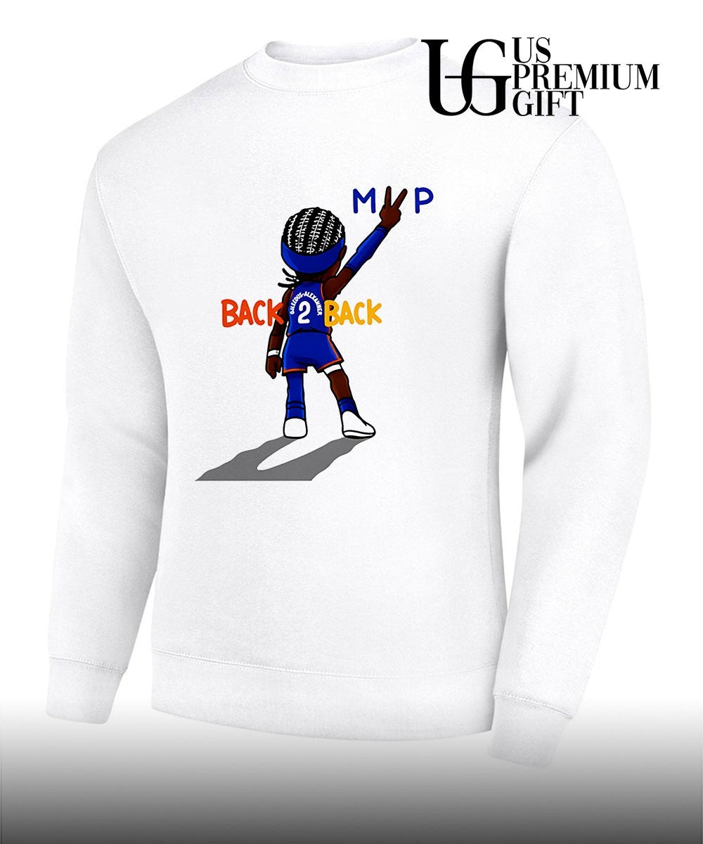 Shai Gilgeous Alexander Oklahoma City Thunder Basketball MVP Back 2 Back cartoon shirt