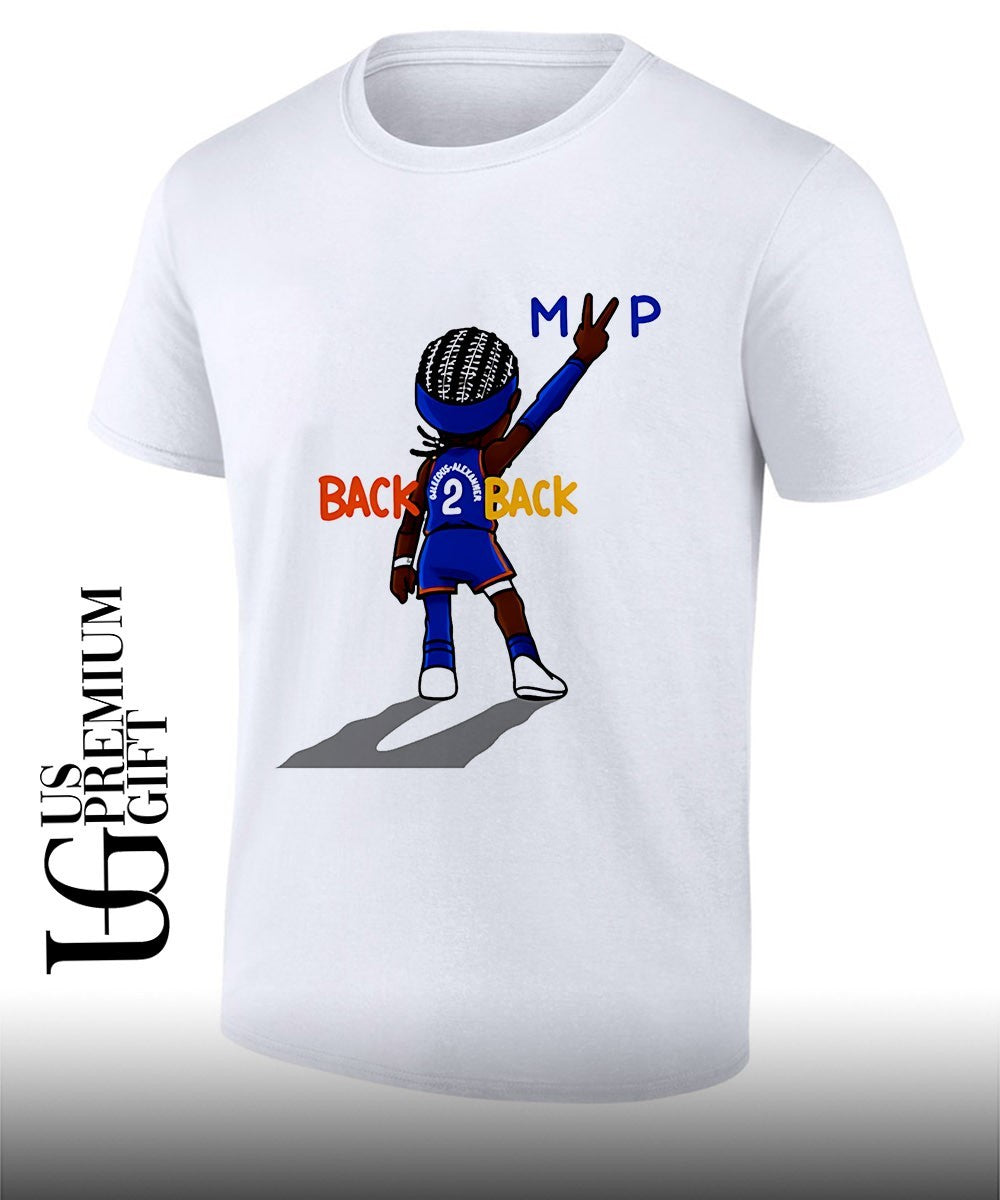 Shai Gilgeous Alexander Oklahoma City Thunder Basketball MVP Back 2 Back cartoon shirt