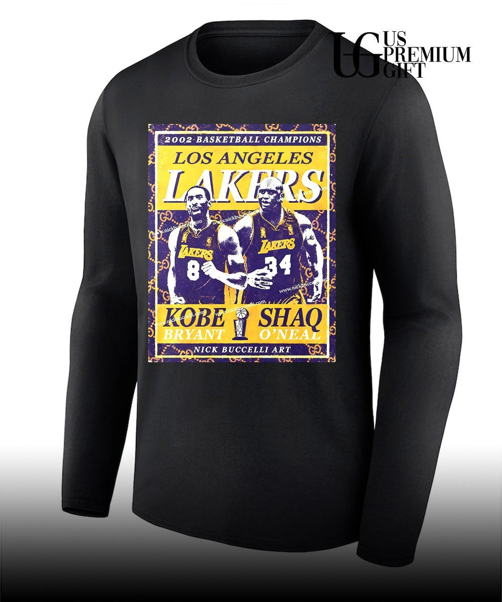 Shaquille O’Neal and Kobe Bryant Los Angeles Lakers 2002 NBA Champions shirt