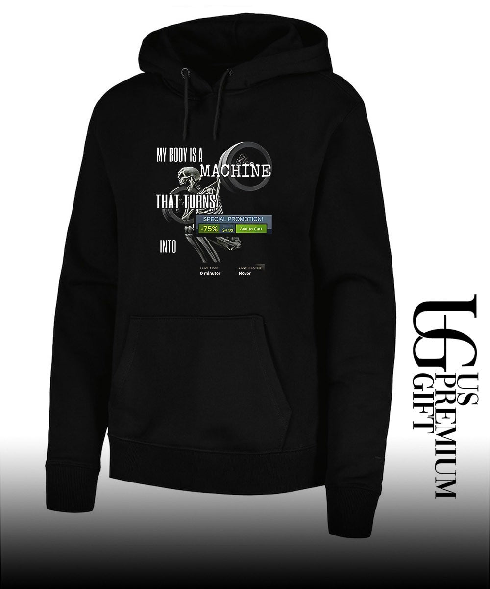 Skeleton my body is a machine that turns steam meme shirt