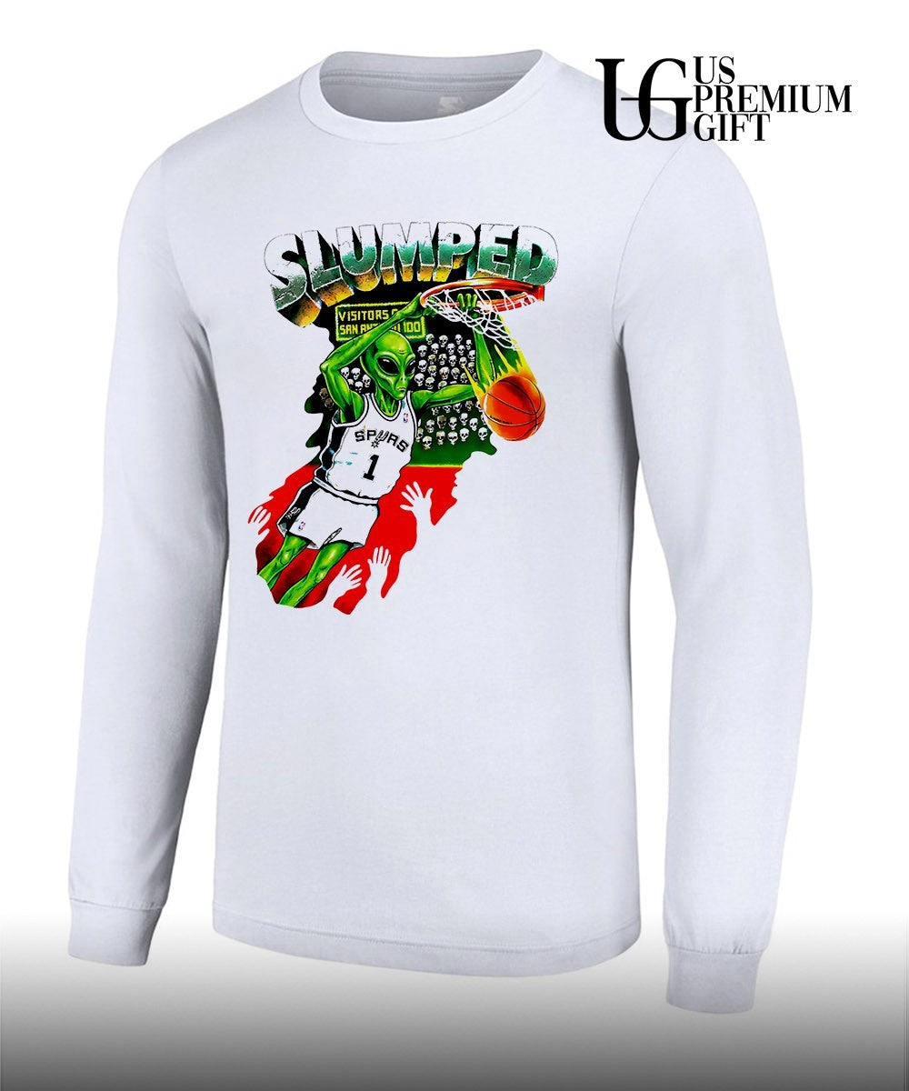 Slumped Alien Victor Wembanyama San Antonio Spurs NBA 2026 Basketball shirt