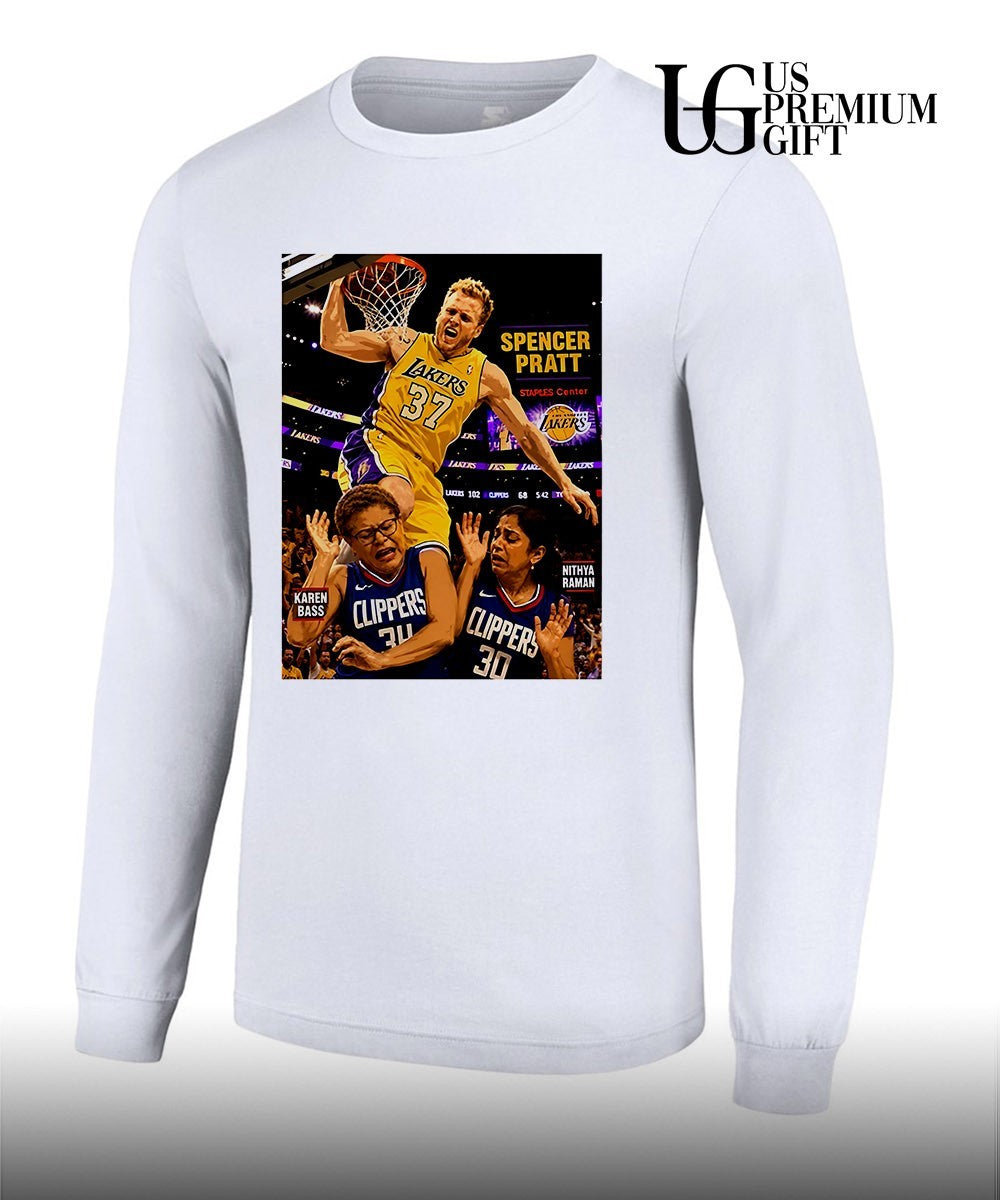 Spencer Pratt dunks on Communists Los Angeles Lakers NBA shirt