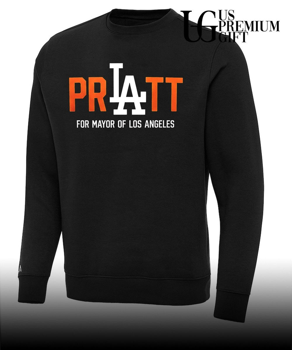 Spencer Pratt wearing Pratt For Mayor Of Los Angeles 2026 shirt