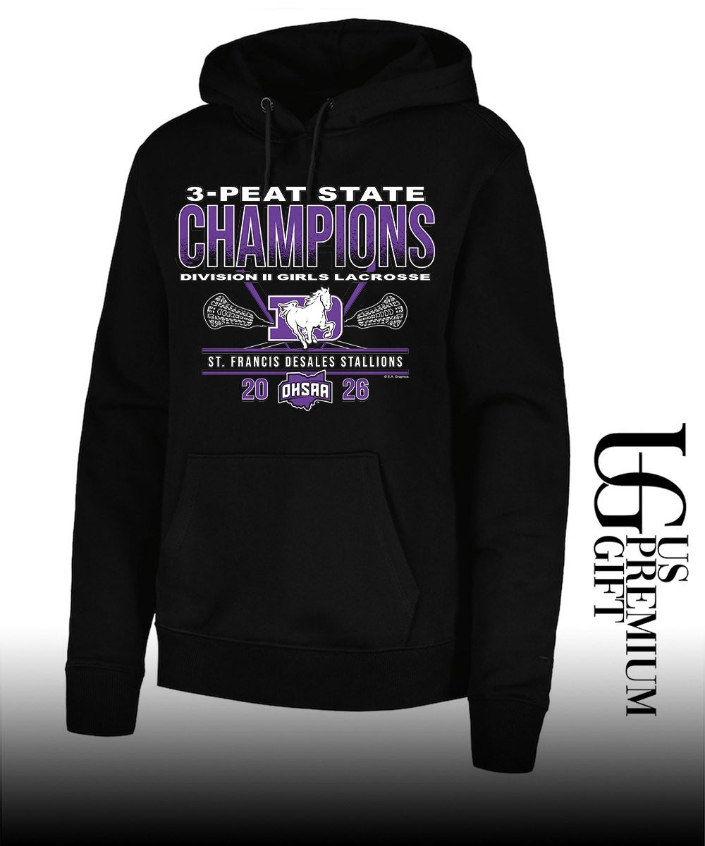 St. Francis DeSales Stallions 2026 OHSAA D2 Girls Lacrosse 3-Peat State Champions shirt