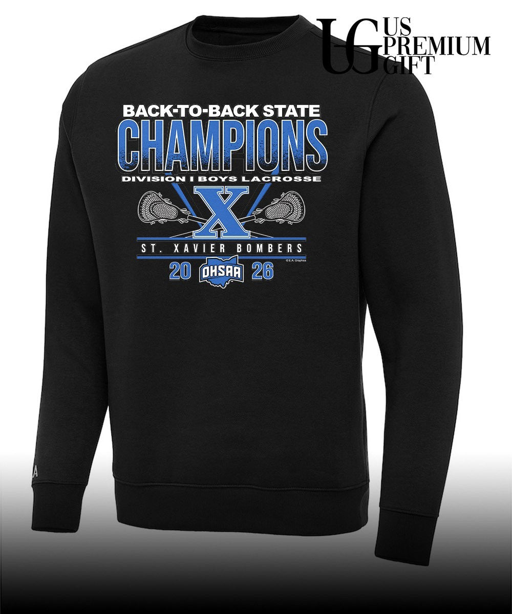 St. Xavier Bombers 2026 OHSAA Boys Lacrosse D1 Back-To-Back State Champions shirt