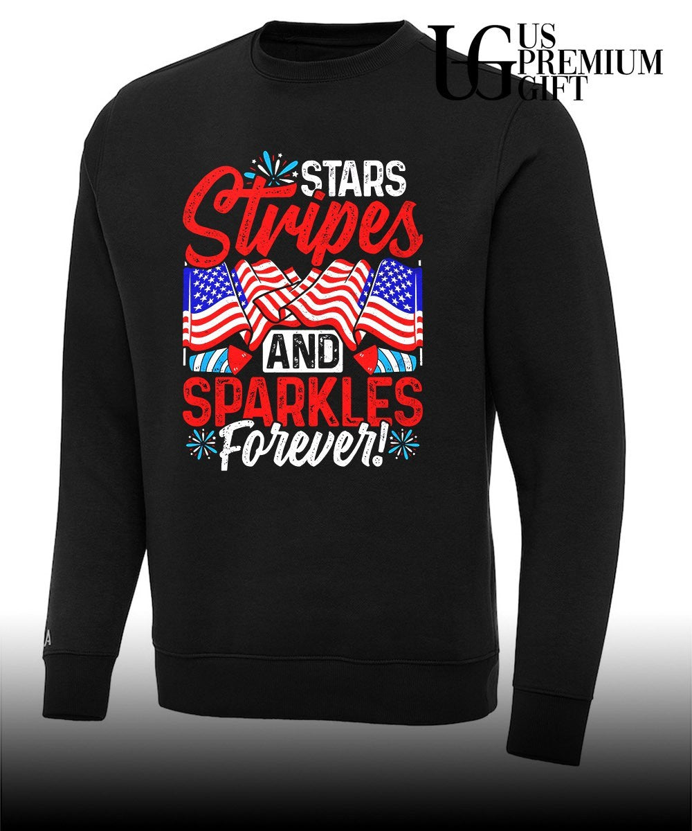 Stars Stripes and Sparkles Forever 4th of July American flag shirt