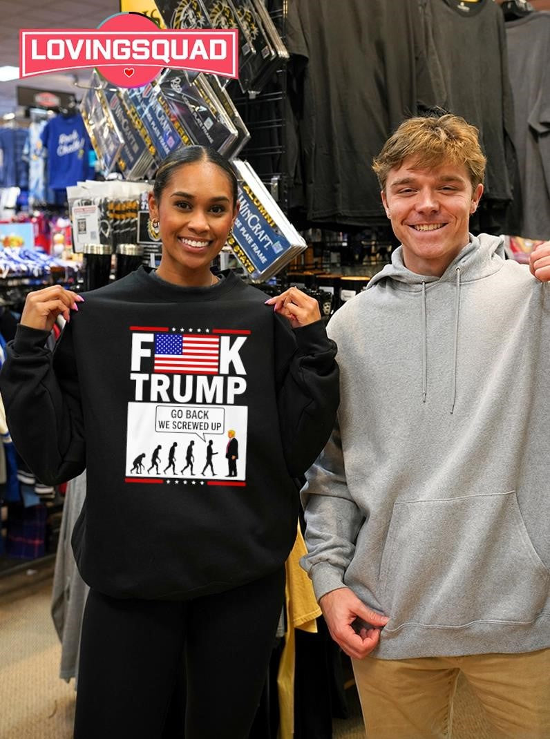 Stephen Colbert Fuck Trump Go Back We Screwed Up USA Flag Shirt