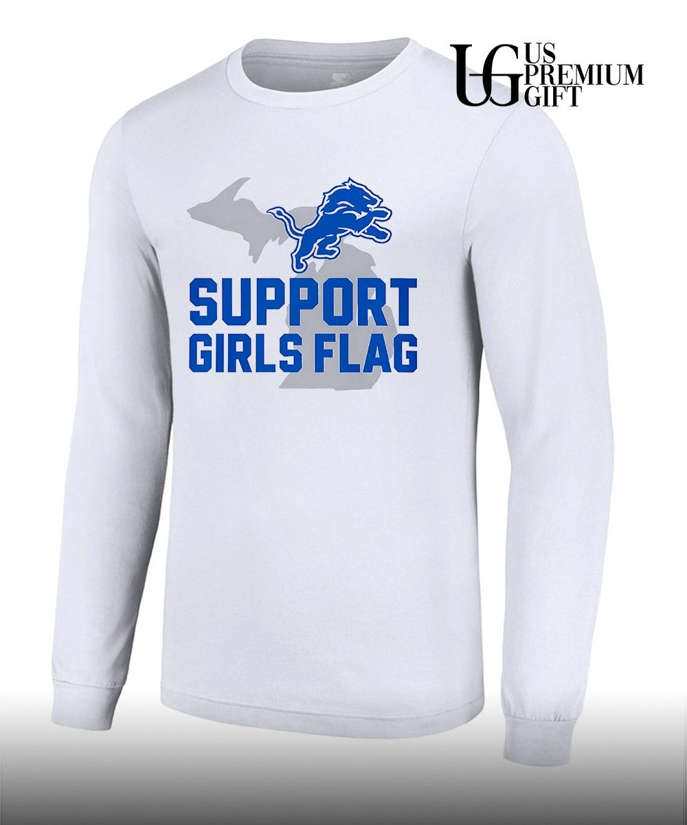 Support Girls Flag Detroit Lions logo shirt