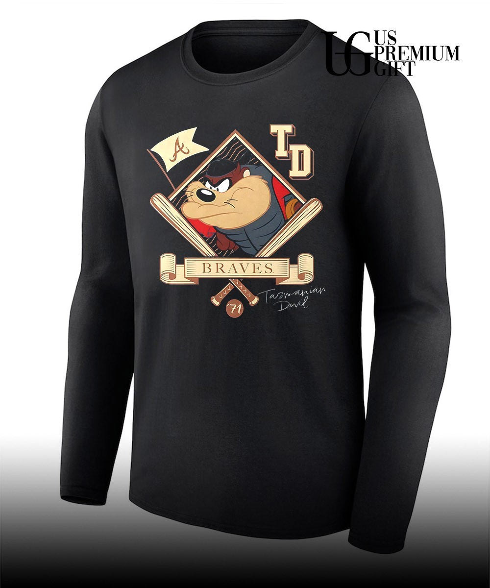 Tasmanian Devil Atlanta Braves baseball cartoon shirt